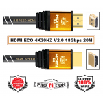 PROFICON HDMI ECO 4K30HZ V2.0 18Gbps 20m NEW καλώδιο εύκαμπτο επαγγελματικό οικονομικό άριστης ποιότητας